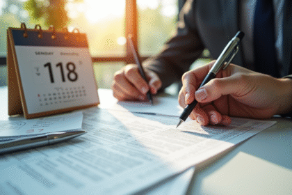 Bureau avec factures en retard et un calendrier important