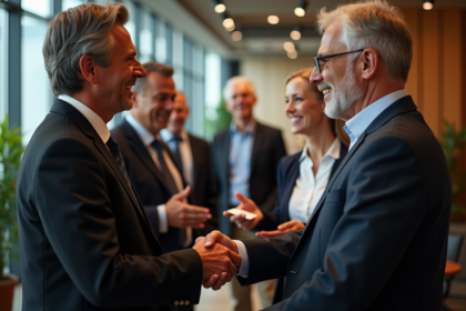 Groupe de professionnels en réunion d'affaires lors d'une conférence